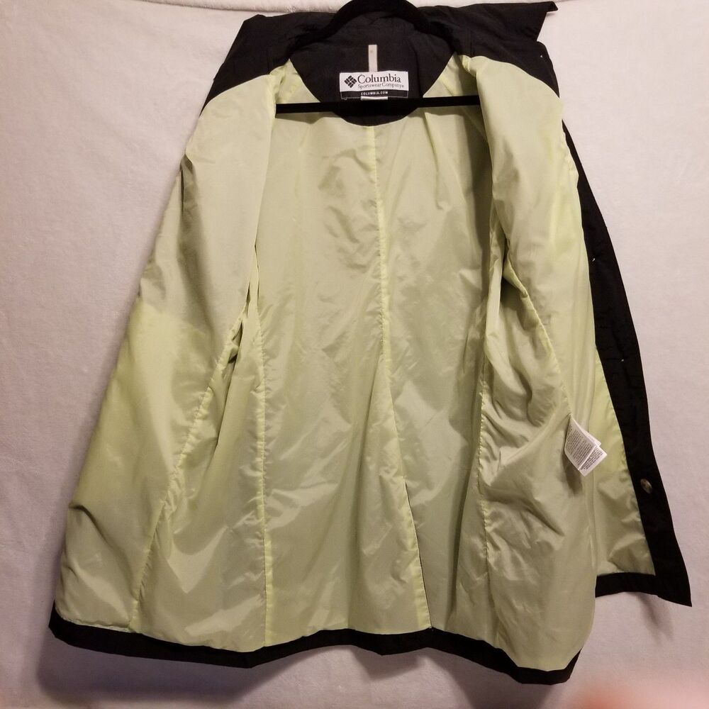 Columbia XL Jacket Black Nylon Mid Length Lined Weather Resistant Classic Basic - Picture 6 of 9